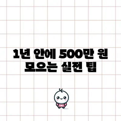1년 안에 500만 원 모으는 실전 팁