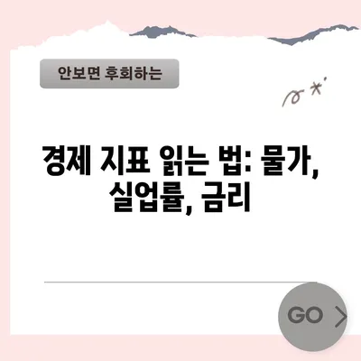 경제 지표 읽는 법: 물가, 실업률, 금리