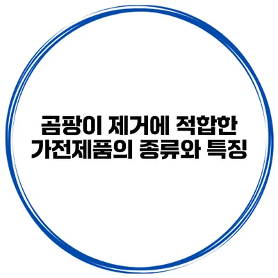 곰팡이 제거에 적합한 가전제품의 종류와 특징