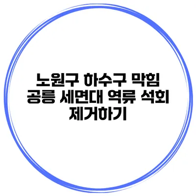 노원구 하수구 막힘 공릉 세면대 역류 석회 제거하기