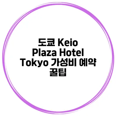 도쿄 Keio Plaza Hotel Tokyo 가성비 예약 꿀팁