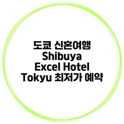 도쿄 신혼여행 Shibuya Excel Hotel Tokyu 최저가 예약