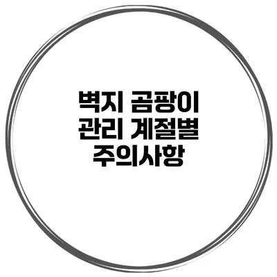벽지 곰팡이 관리 계절별 주의사항