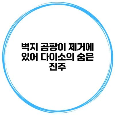 벽지 곰팡이 제거에 있어 다이소의 숨은 진주