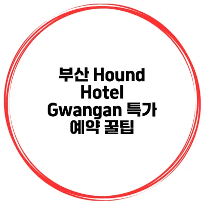 부산 Hound Hotel Gwangan 특가 예약 꿀팁