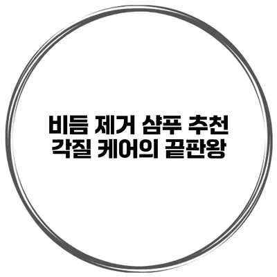 비듬 제거 샴푸 추천 각질 케어의 끝판왕