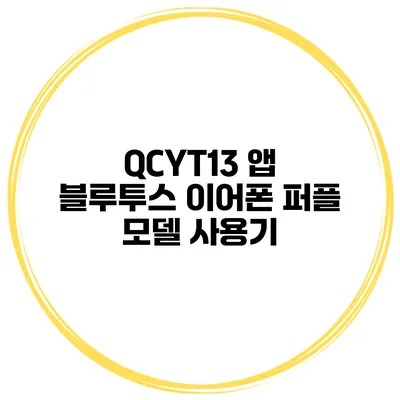 QCYT13 앱 블루투스 이어폰 퍼플 모델 사용기