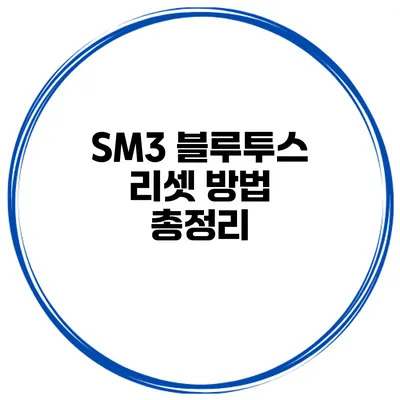 SM3 블루투스 리셋 방법 총정리