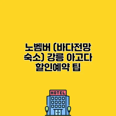 노벰버 (바다전망 숙소) 강릉 아고다 할인예약 팁