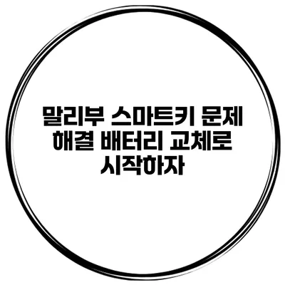 말리부 스마트키 문제 해결 배터리 교체로 시작하자