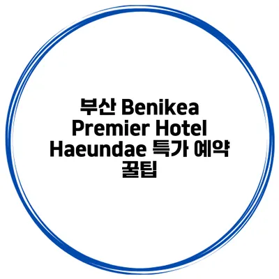 부산 Benikea Premier Hotel Haeundae 특가 예약 꿀팁