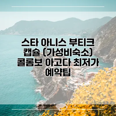 스타 아니스 부티크 캡슐 (가성비숙소) 콜롬보 아고다 최저가 예약팁