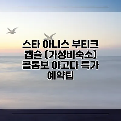 스타 아니스 부티크 캡슐 (가성비숙소) 콜롬보 아고다 특가 예약팁