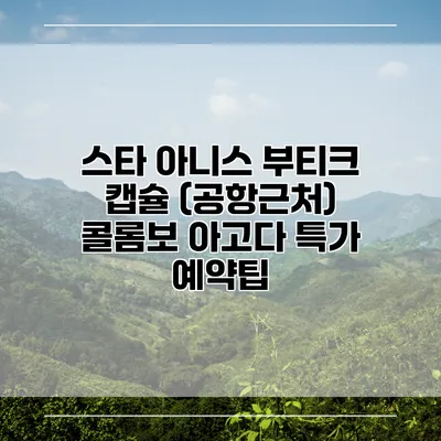 스타 아니스 부티크 캡슐 (공항근처) 콜롬보 아고다 특가 예약팁