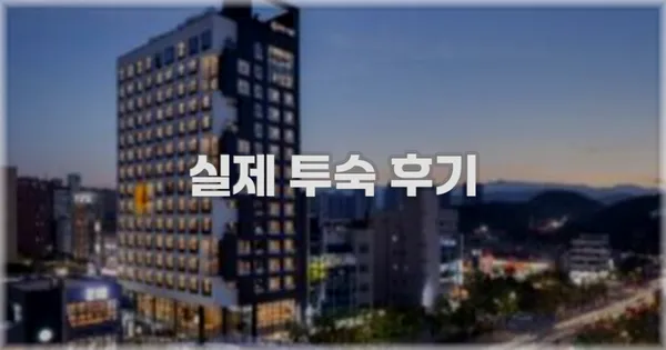💬 실제 투숙 후기
