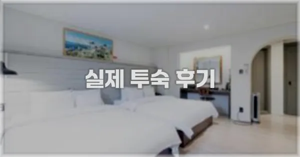💬 실제 투숙 후기