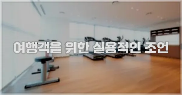 여행객을 위한 실용적인 조언