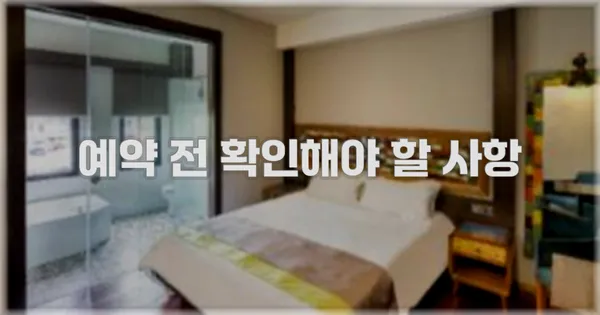 예약 전 확인해야 할 사항