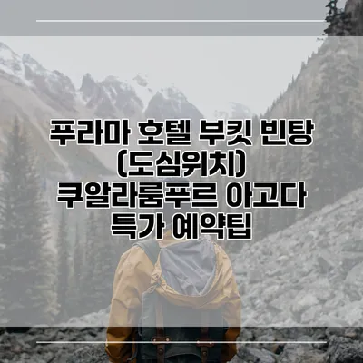푸라마 호텔 부킷 빈탕 (도심위치) 쿠알라룸푸르 아고다 특가 예약팁