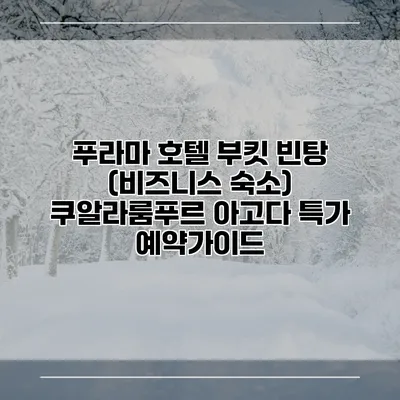 푸라마 호텔 부킷 빈탕 (비즈니스 숙소) 쿠알라룸푸르 아고다 특가 예약가이드