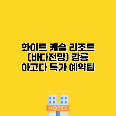 화이트 캐슬 리조트 (바다전망) 강릉 아고다 특가 예약팁